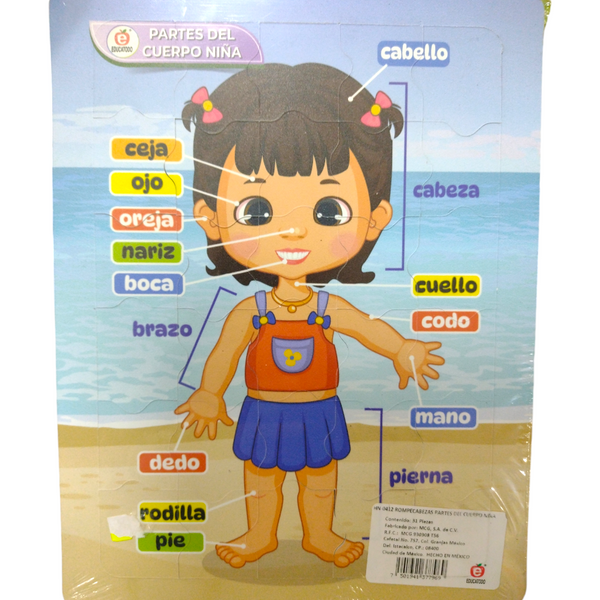 Rompecabezas Partes del Cuerpo Niña – Librería Punto de Lectura